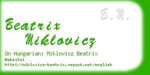 beatrix miklovicz business card